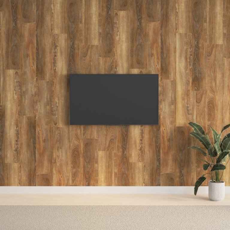 vidaXL Painel de parede c/ aspeto de madeira 4,12 m² PVC castanho